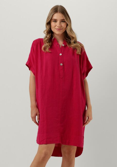 Fuchsia BY-BAR Mini jurk AMBER LINEN DRESS - large