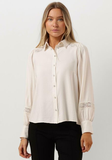 Witte JANSEN AMSTERDAM Blouse W754 BLOUSE LACE DETAILS AND LONG PUFFSLEEVES - large