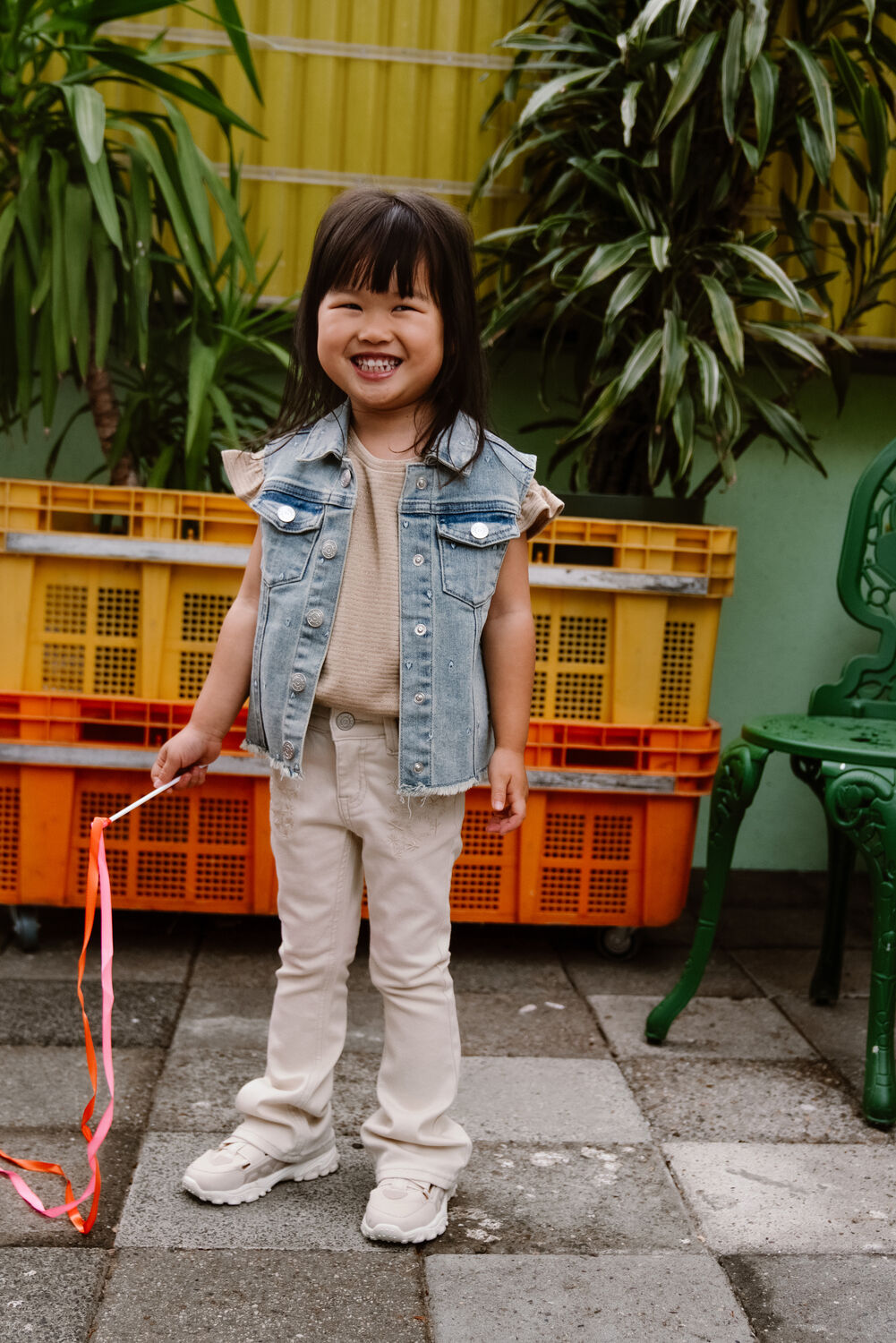 Blauwe DAILY7 Gilet DENIM GILET ALLOVER PRINT - large