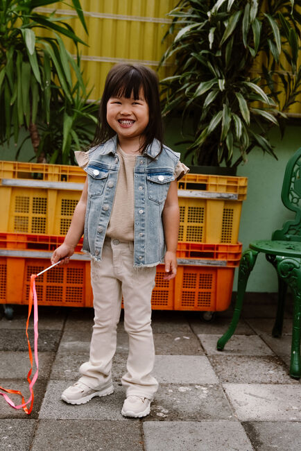 Blauwe DAILY7 Gilet DENIM GILET ALLOVER PRINT - large