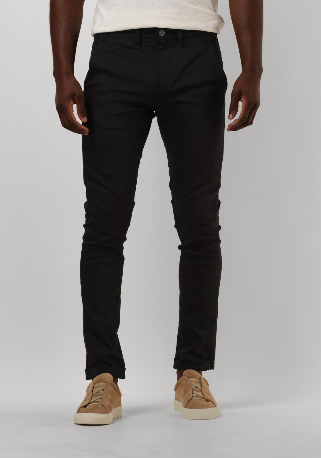 CAST IRON Heren Broeken Riser Chino Stretch Zwart