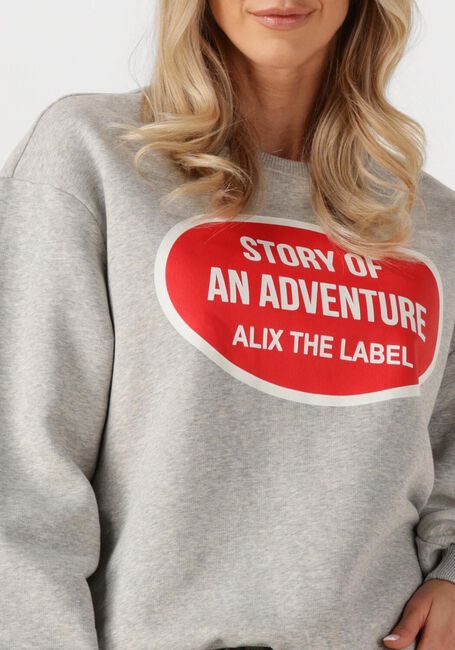 Grijze ALIX THE LABEL Sweater LADIES KNITTED ADVENTURE SWEATER - large
