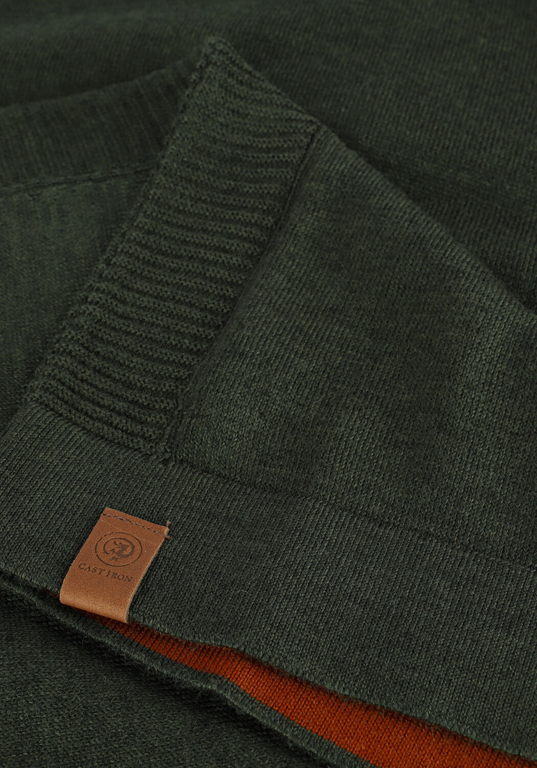 Olijf CAST IRON Trui MOCK NECK TECH MERINO - large