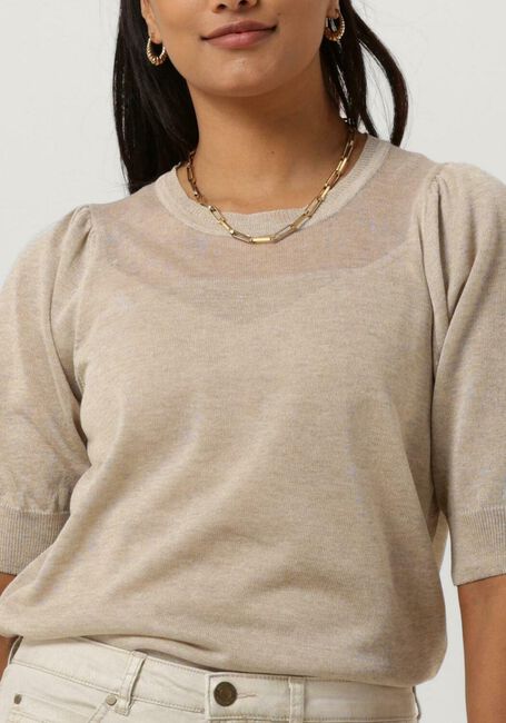 Beige SUMMUM T-shirt SHORT SLEEVE SWEATER REFIED SUSTAINABLE VISCOSE KNIT - large