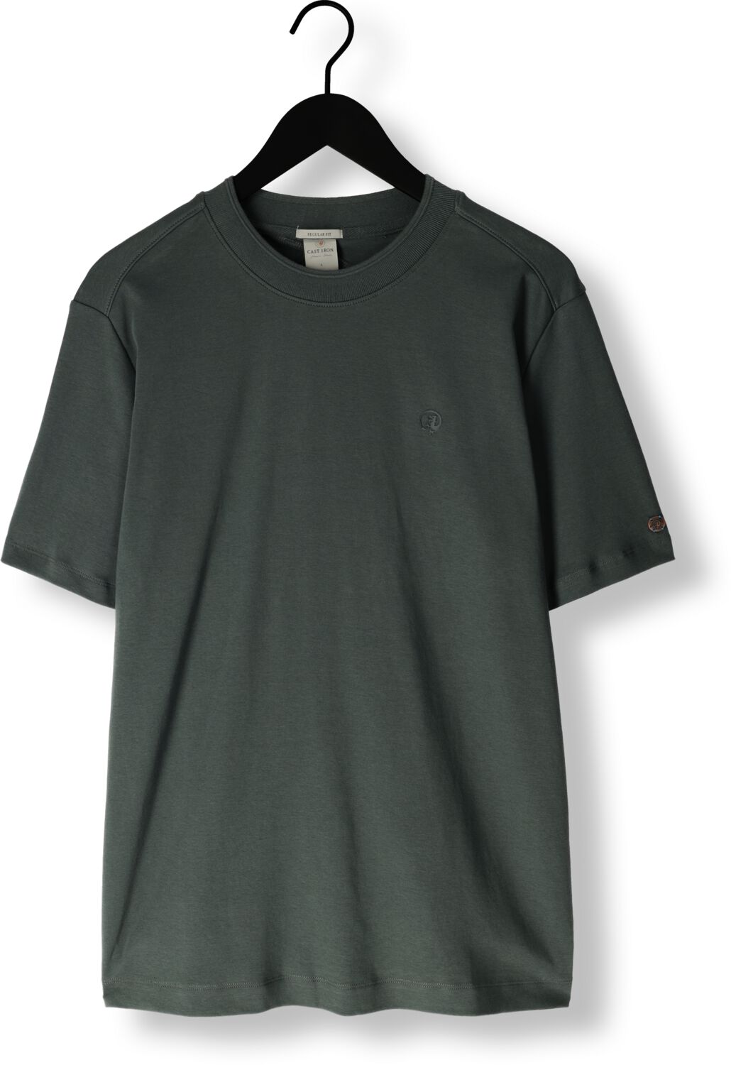 CAST IRON Heren Polo's & T-shirts Short Sleeve R-neck Regular Fit Interlock Groen