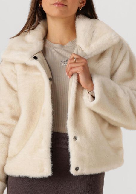 Ecru NUKUS Faux fur jas PLEUN JACKET - large
