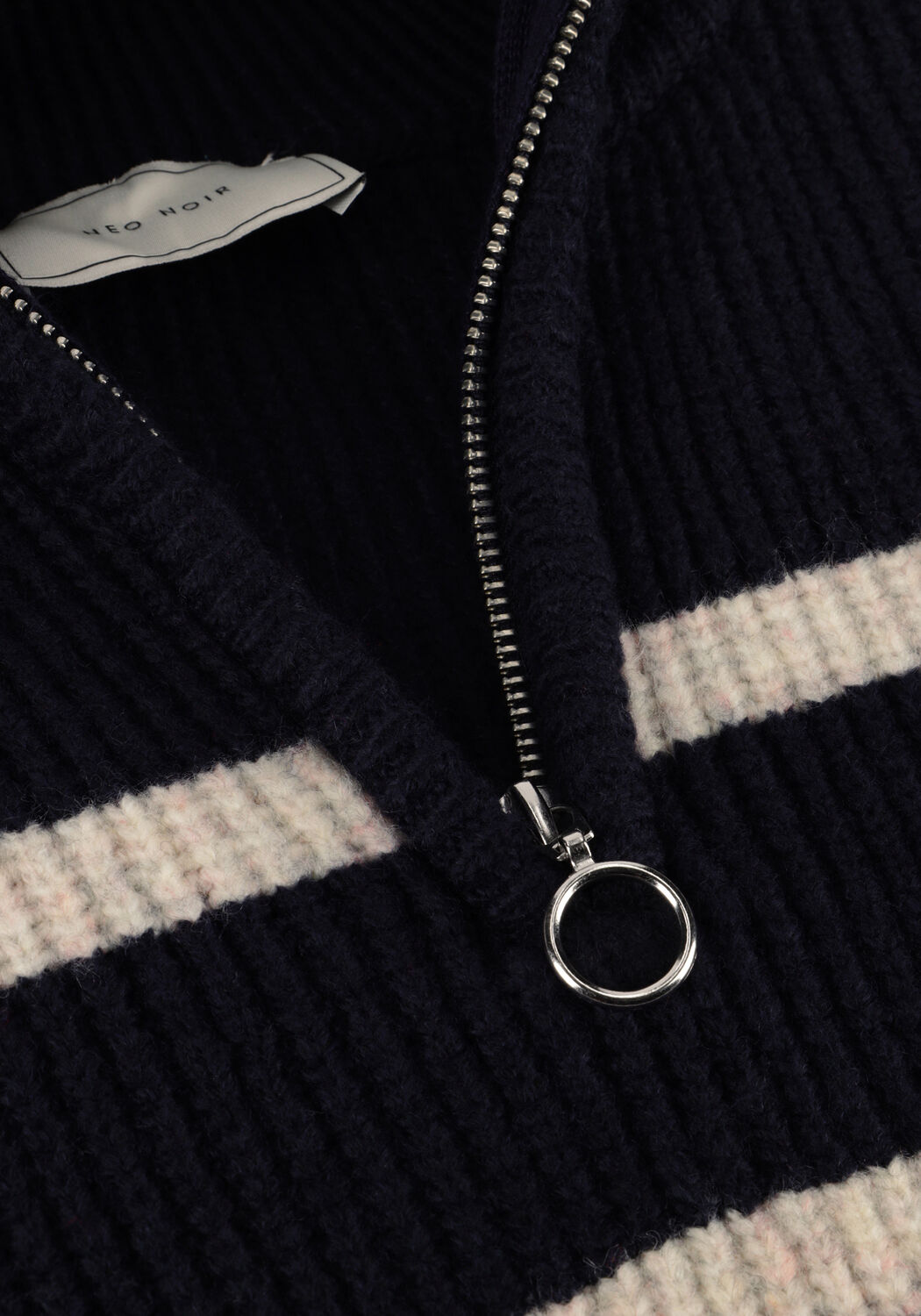 Donkerblauwe NEO NOIR Trui NEVENA STRIPE KNIT BLOUSE - large