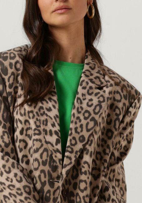 Bruine ALIX THE LABEL Blazer LADIES WOVEN ANIMAL SUIT BLAZER - large
