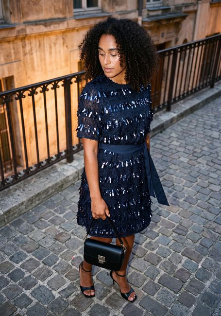 Donkerblauwe POM AMSTERDAM Mini jurk INEZ ETERNAL BLUE - large