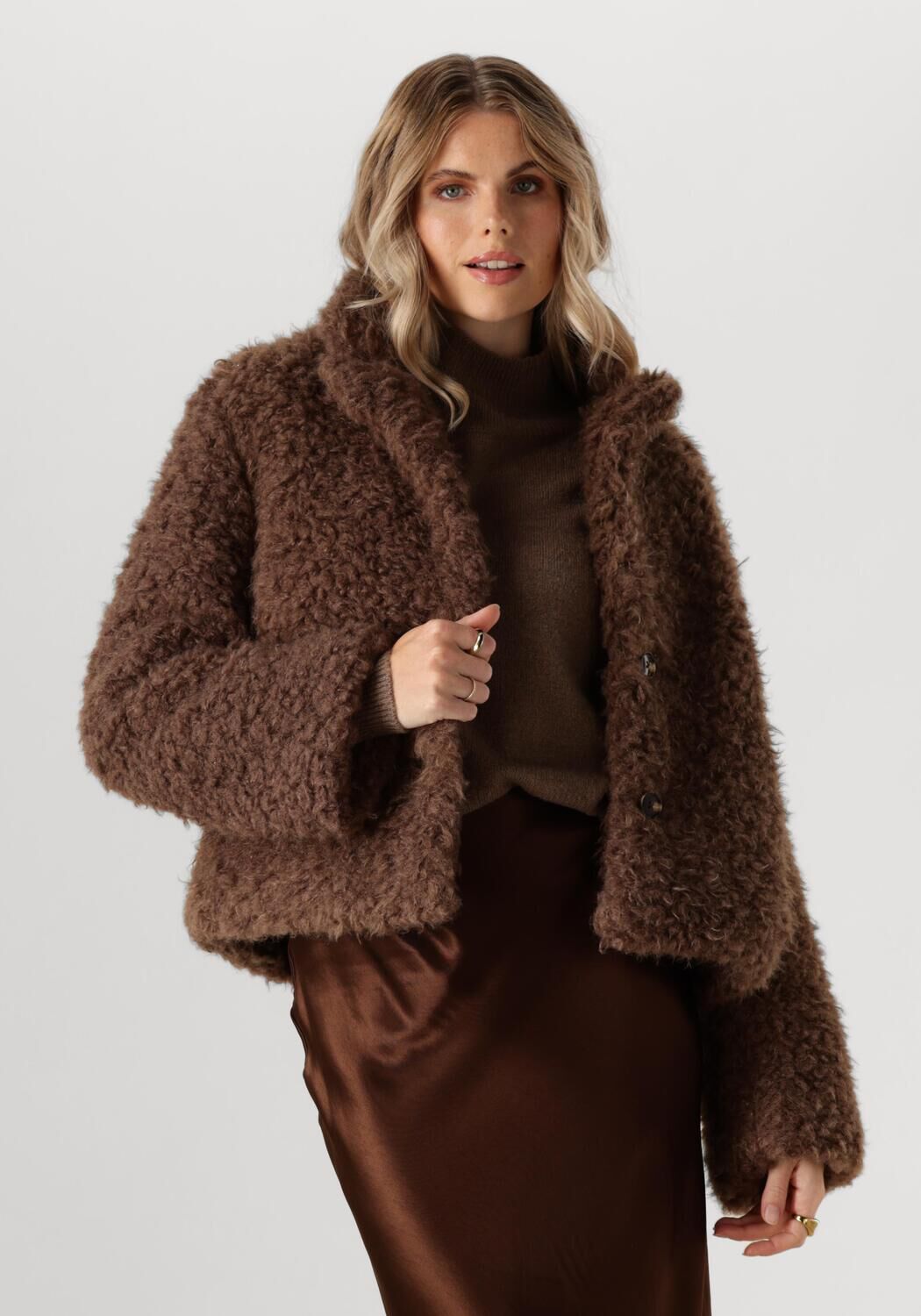 Another-Label teddy tussenjas Bonnie donkerbruin