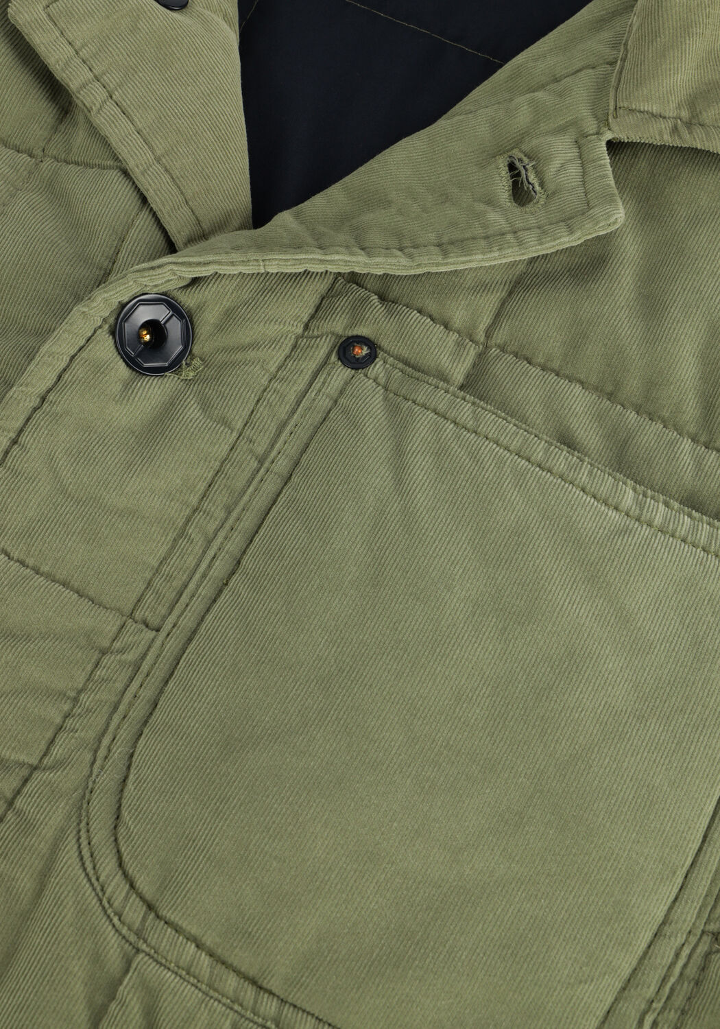 Groene DSTREZZED Gewatteerde jas WORKER JACKET BABYCORD - large