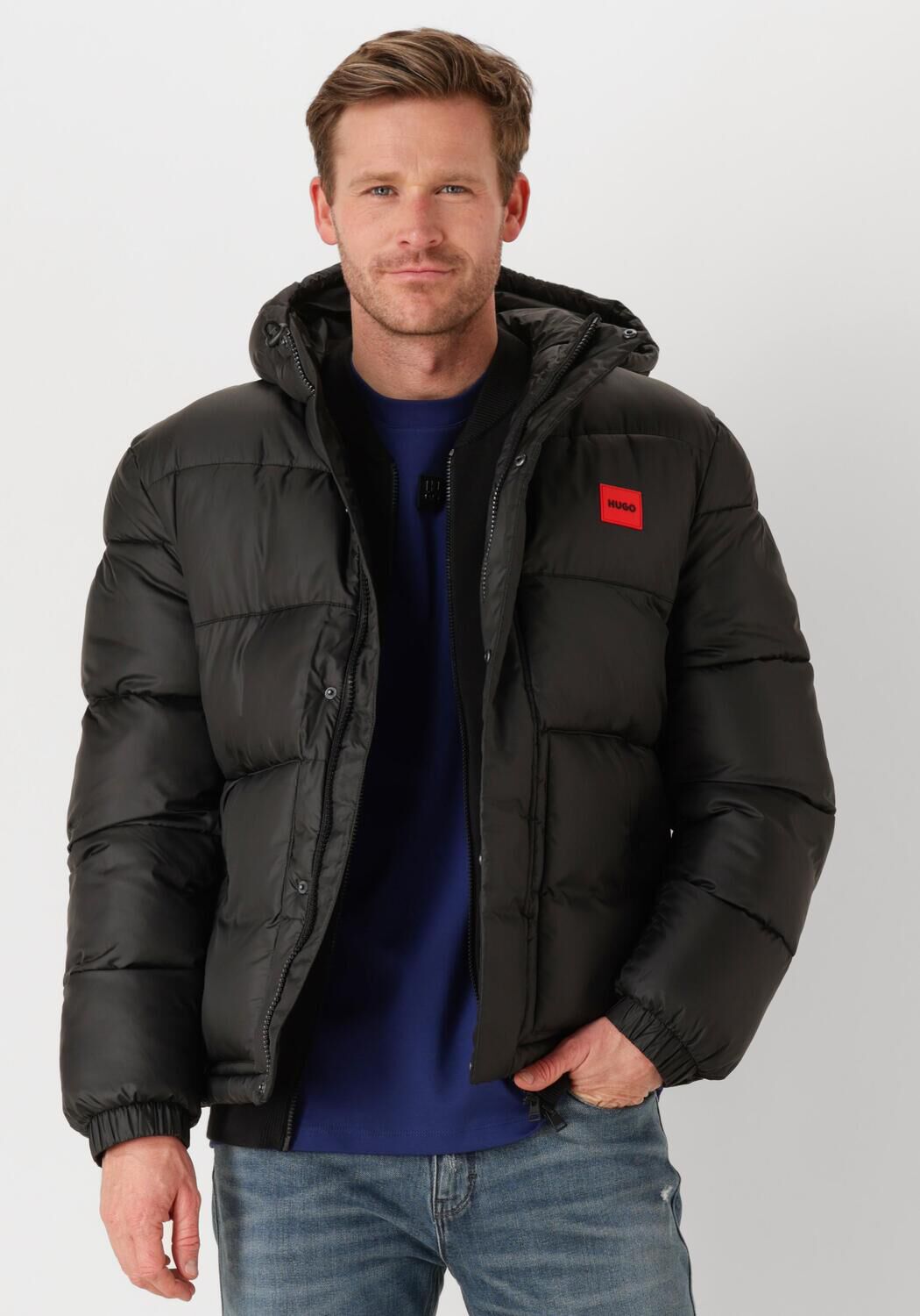 Hugo Boss Stijlvolle Gewatteerde Jas voor Heren Black Heren