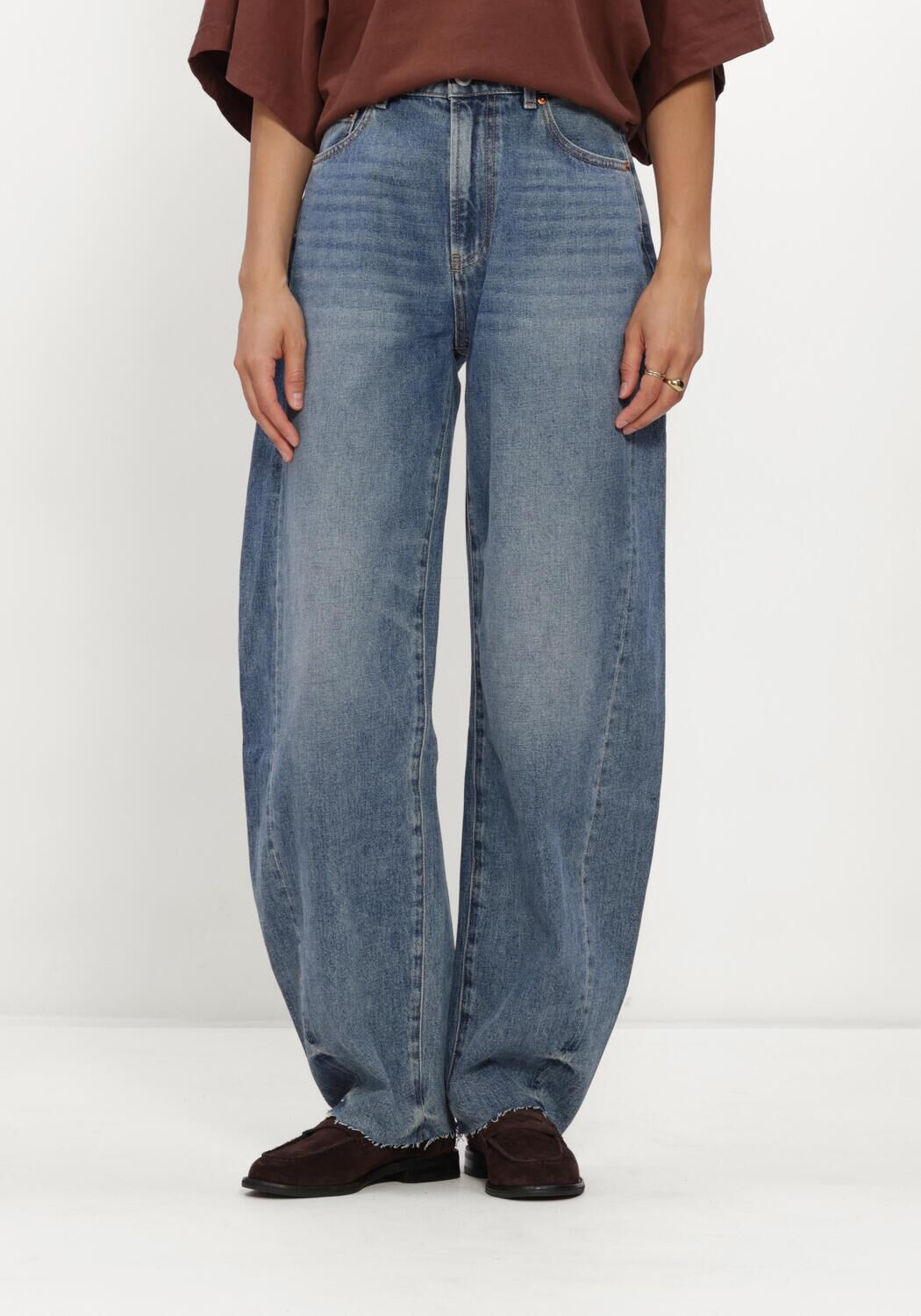 Blauwe CATWALK JUNKIE Wide jeans SUPER BARREL FIT JEANS - large