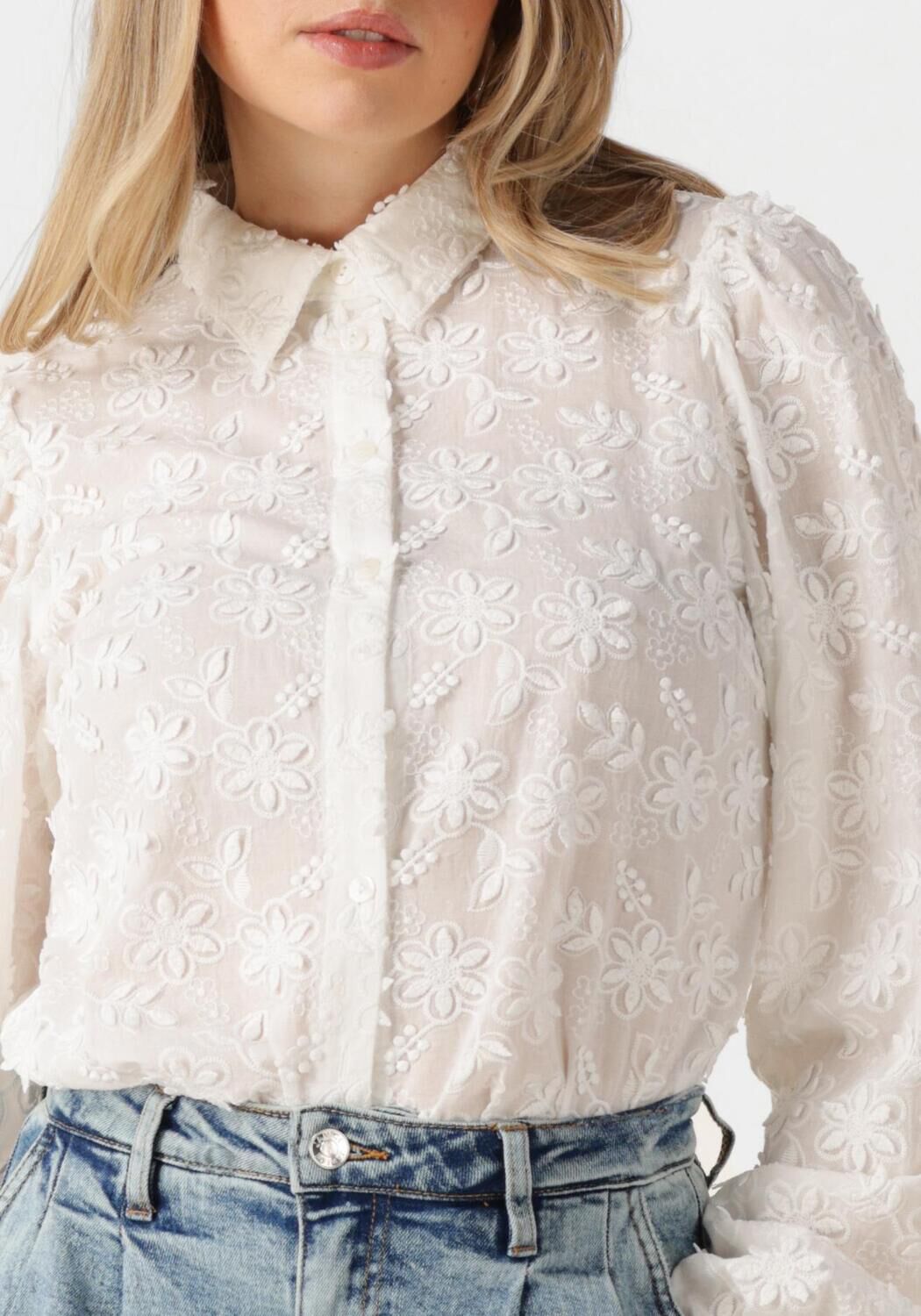 AAIKO Dames Blouses Lien Long Sleeve Co 510 Wit