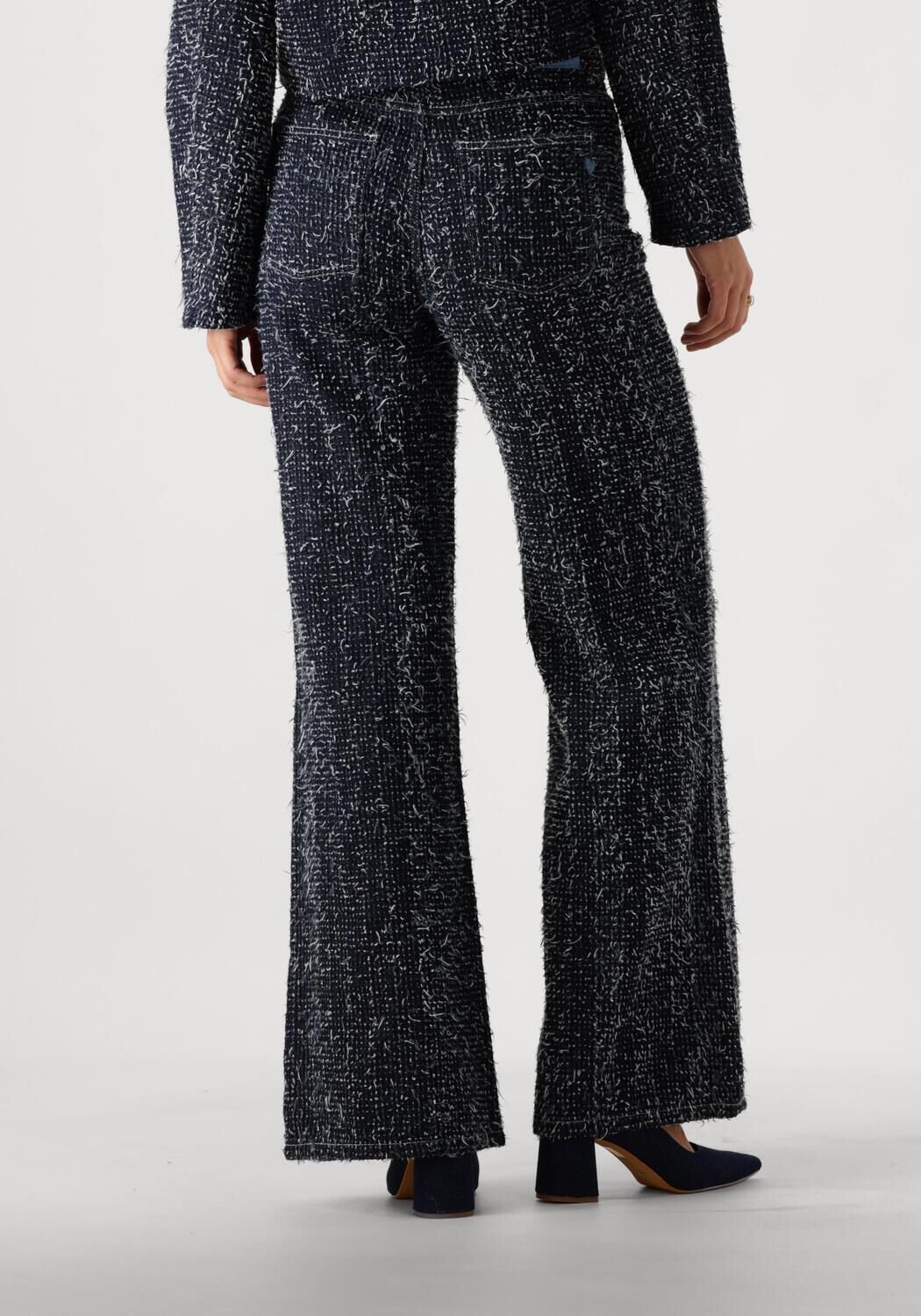 FABIENNE CHAPOT Dames Jeans Thea Wide Leg Tweed Jeans Blauw