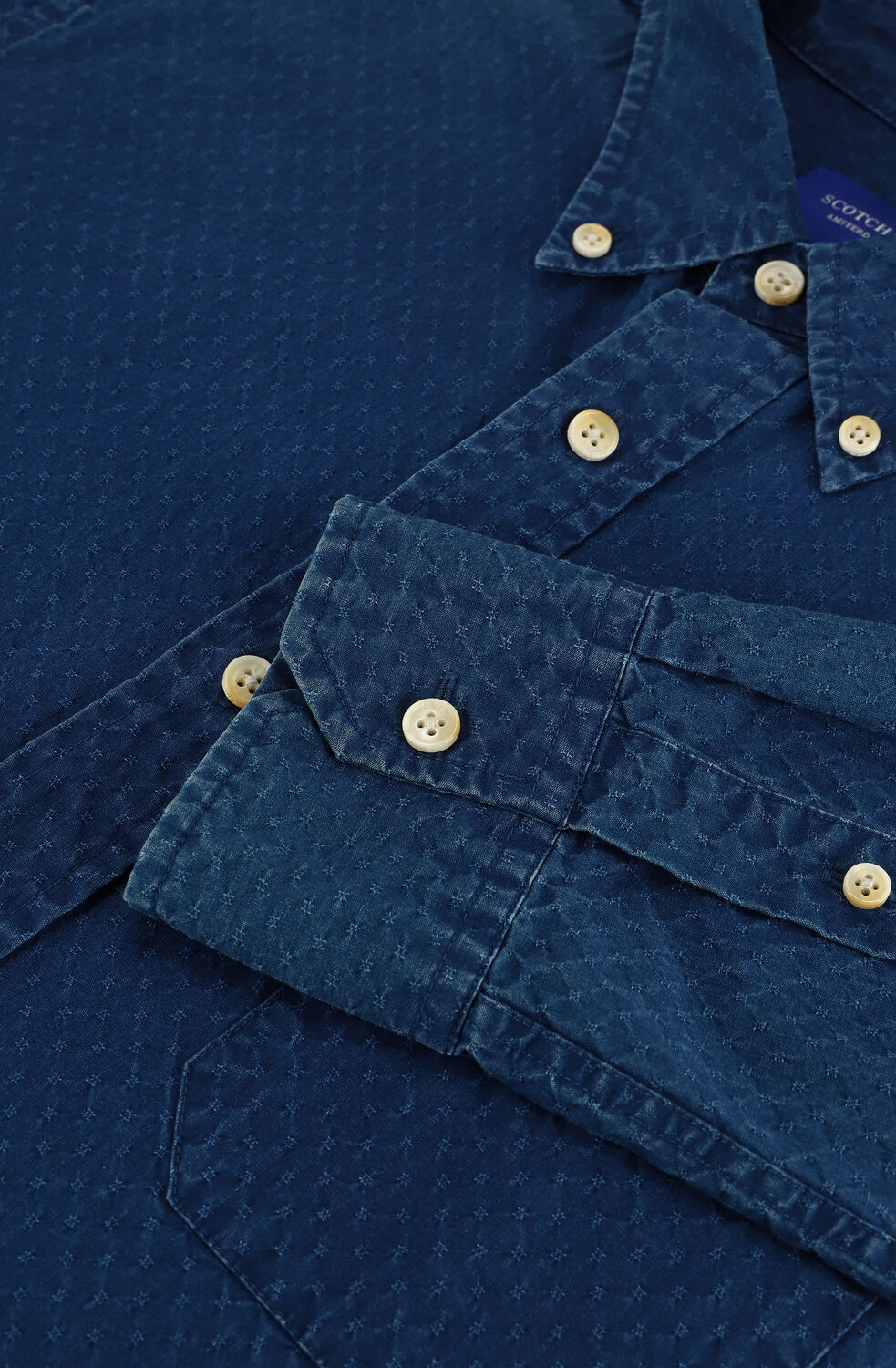 Blauwe SCOTCH & SODA Casual overhemd 164028 - AMS BLAUW 1 POCKET SH - large