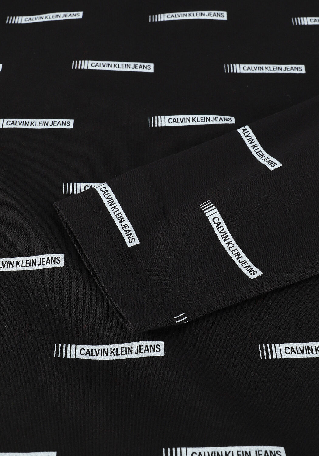 Zwarte CALVIN KLEIN Top LOGO ALL OVER PRINT LS ROLLNEC - large