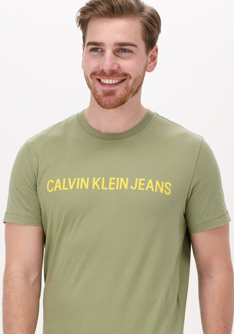 Groene CALVIN KLEIN T-shirt INSTITUTIONAL LOGO SLIM SS TEE - large