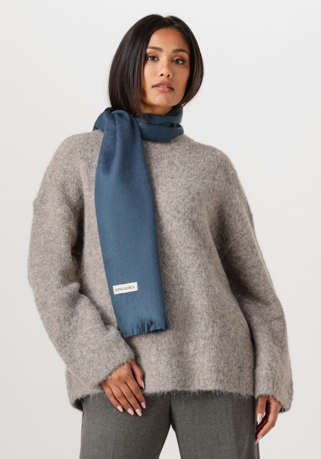 Blauwe ALPACA LOCA Sjaal SLIM SCARF