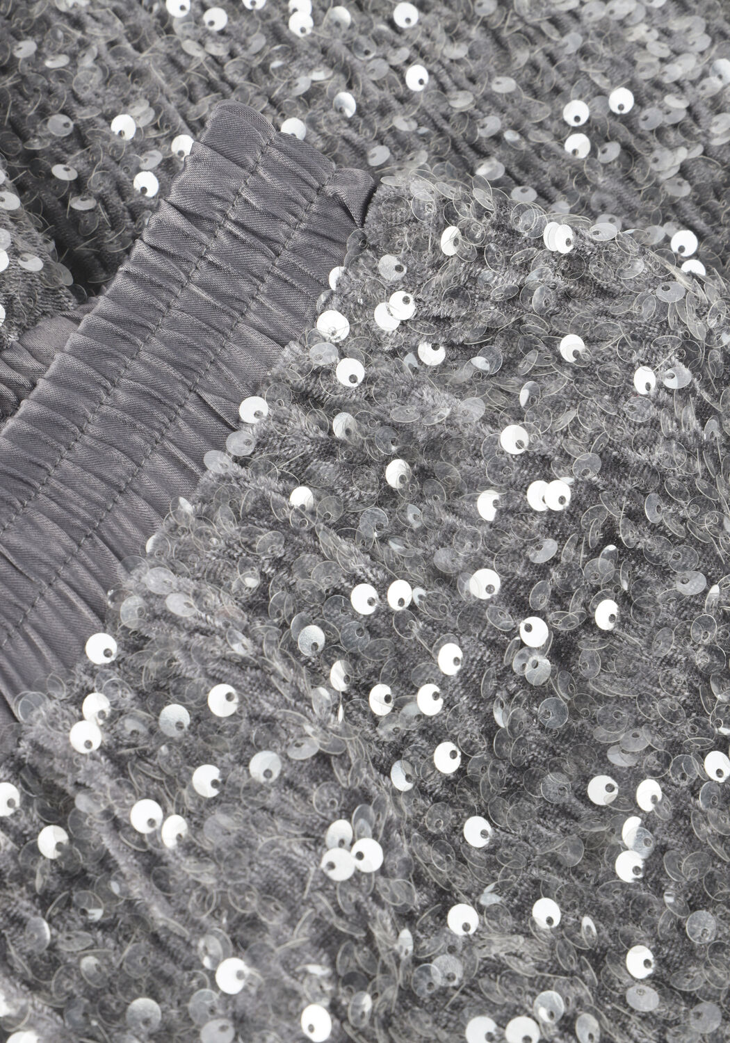 Zilveren SUMMUM Broeken PANTS SEQUINS VELOUR - large