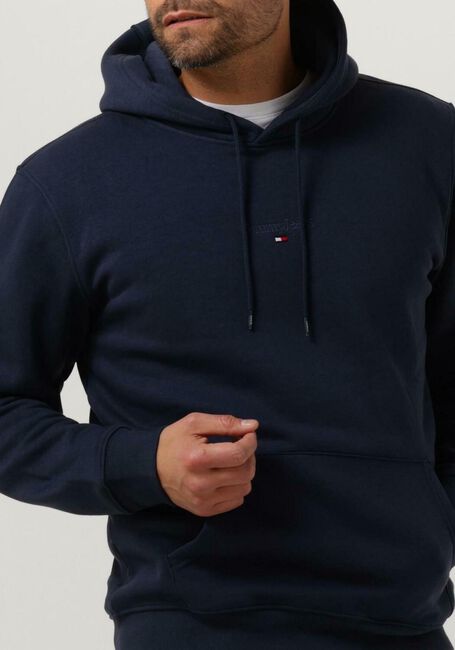 Donkerblauwe TOMMY JEANS Sweater REG TONAL LINEAR LOGO HOODIE - large