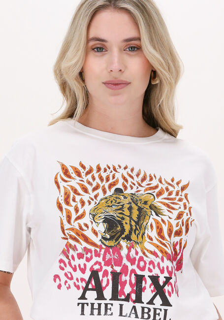 Witte ALIX THE LABEL T-shirt FIRE TIGER TSHIRT - large