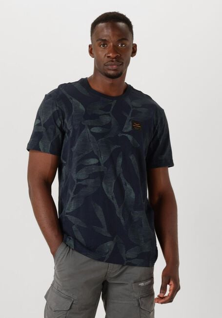 Donkerblauwe PME LEGEND T-shirt SLUB JERSEY AOP - large