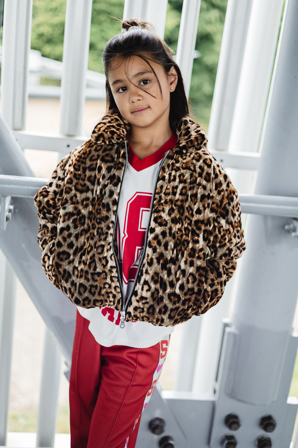 Bruine Salty Stitch Faux fur jas PANTHER BOMBER JACKET - large