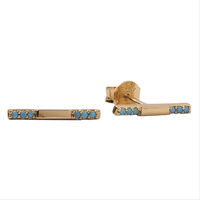 Gouden ATLITW STUDIO Oorbellen BLISS EARRINGS BAR TURQUOISE - medium