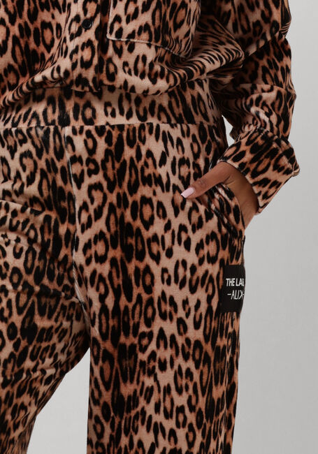 Bruine ALIX THE LABEL Wijde broek LADIES WOVEN LEOPARD VELVET PANTS - large