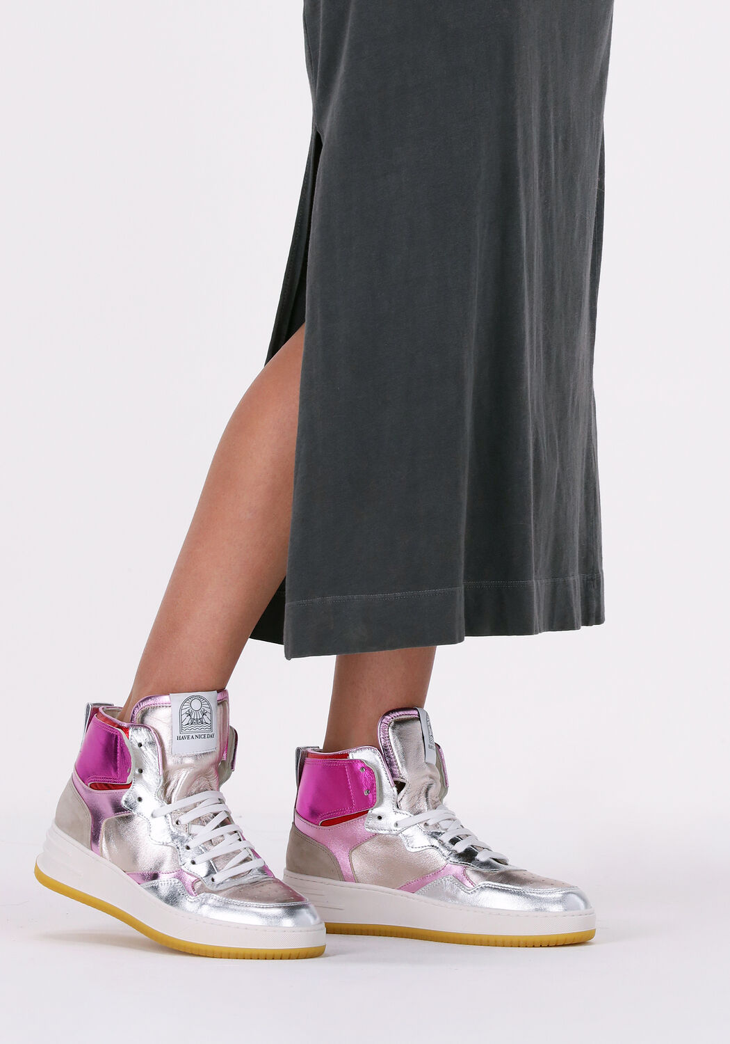 Zilveren NOTRE-V Hoge sneaker 04-267 | Omoda