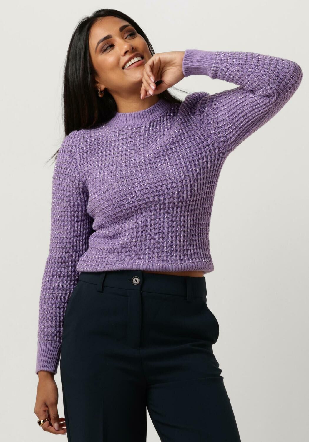 Ibana Zacht knitted sweater with lurex Tieke paars