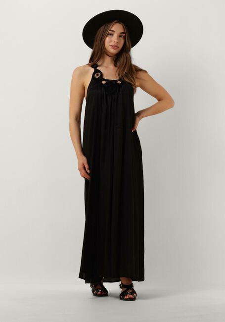 Zwarte SUMMUM Maxi jurk DRESS SOLID SATIN - large