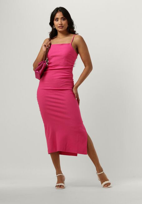 Fuchsia Y.A.S. Midi jurk YASATLANTA SL MIDI DRESS - large