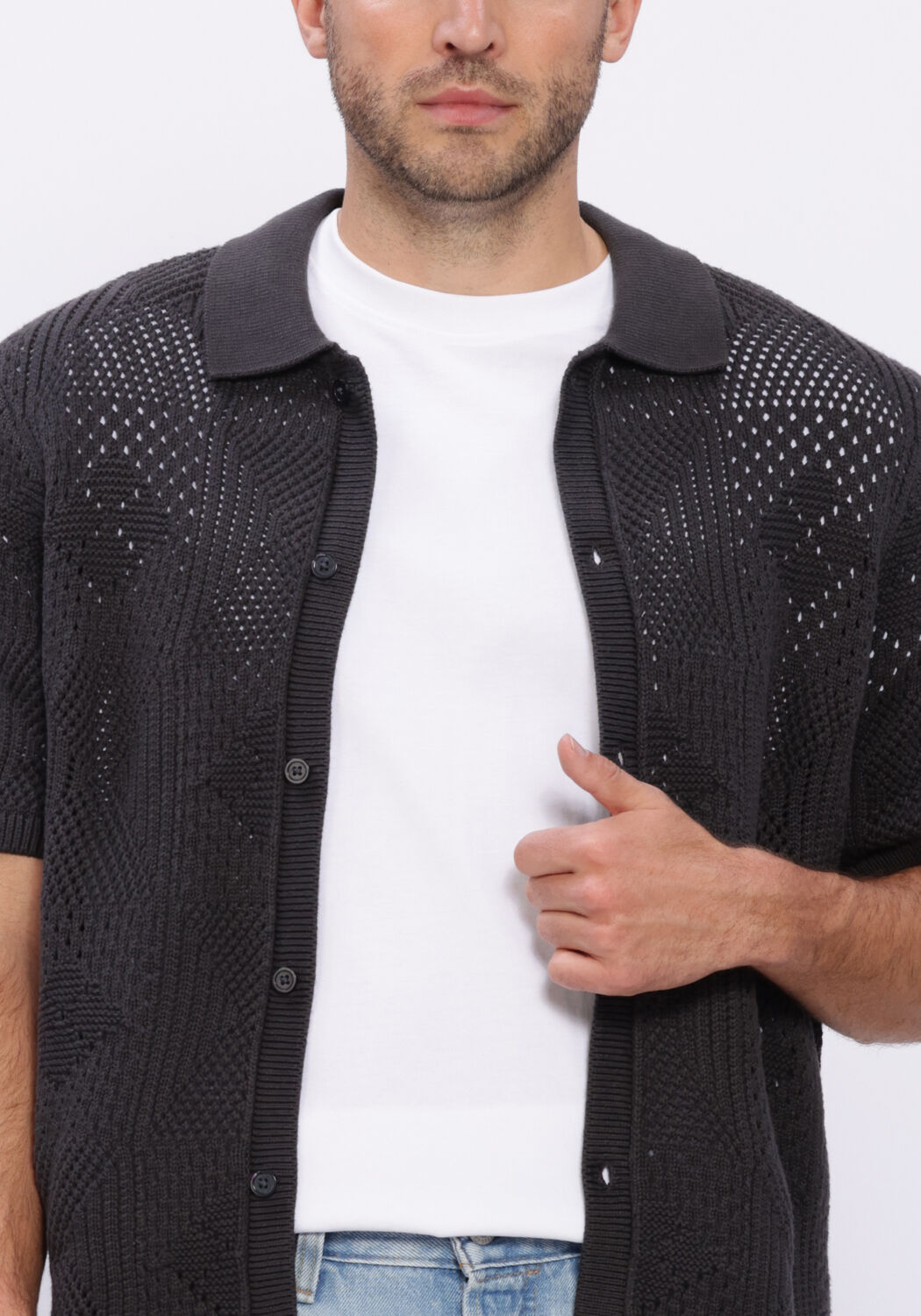 Zwarte LEVI'S Casual overhemd SWEATER CAMP SHIRT - large