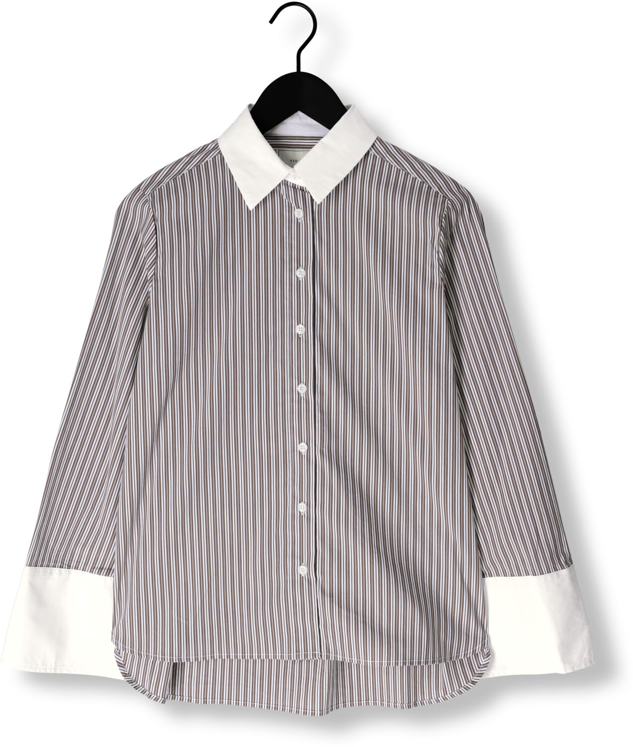 NEO NOIR Dames Blouses Dranila Stripe Shirt Bruin