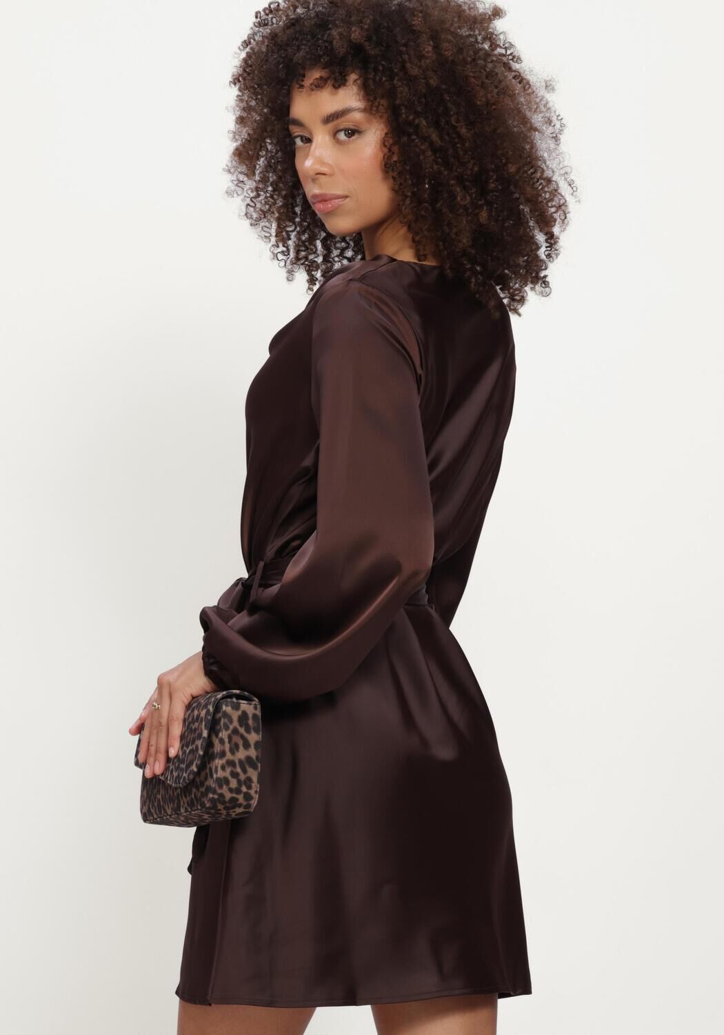 Bruine Y.A.S. Midi jurk YASTHEA LS DRESS - large