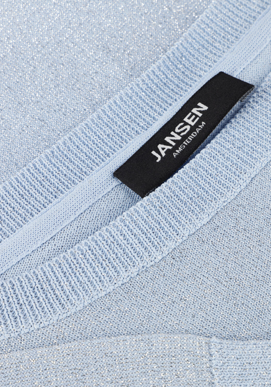 Lichtblauwe JANSEN AMSTERDAM Top ILONA TRUI LK 194 LONG SLEEVE - large