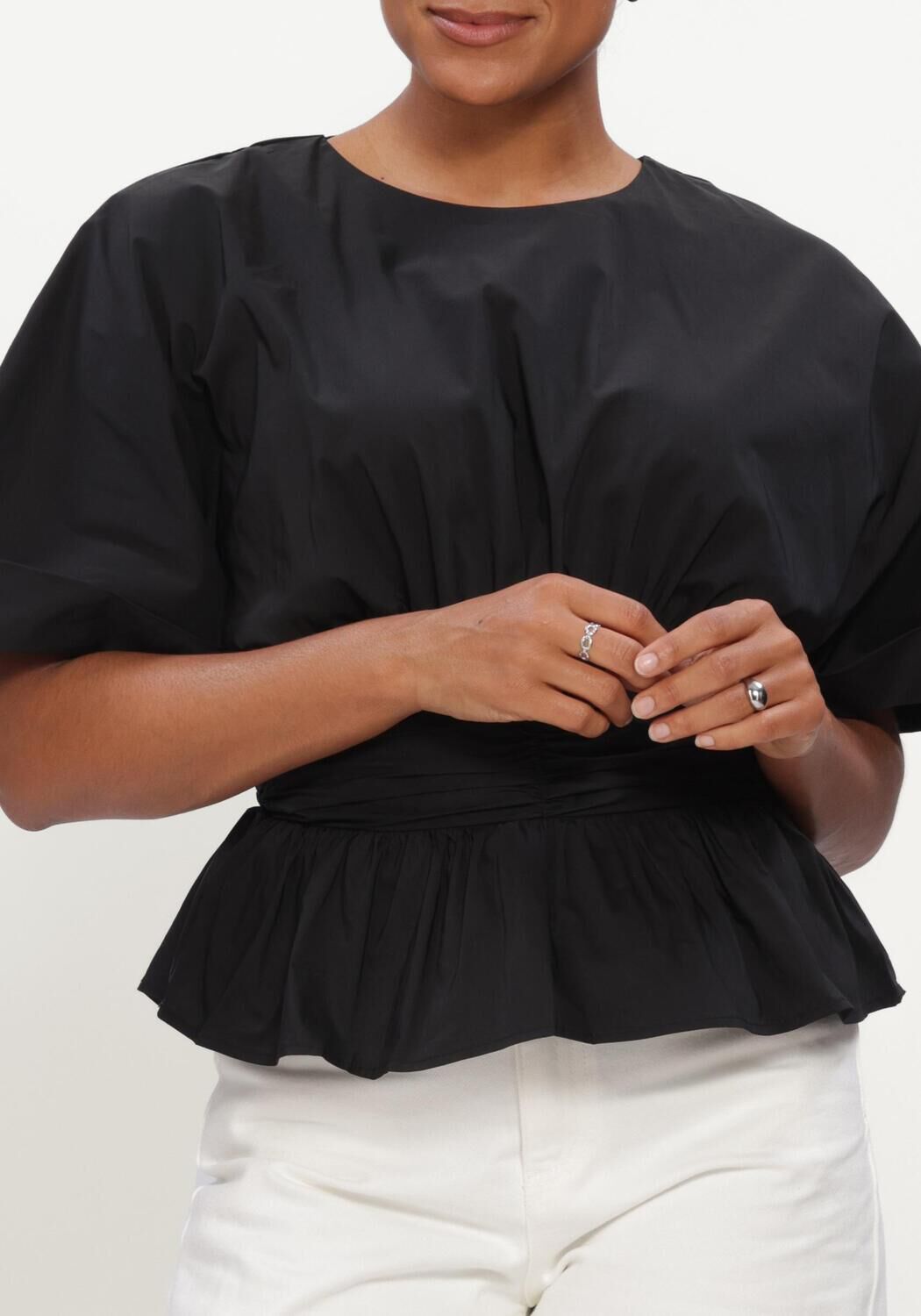 Zwarte NEO NOIR Blouses ANNEGRET POPLIN BLOUSE - large