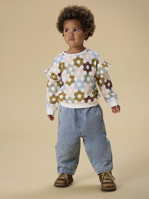 Lichtblauwe LIL' ATELIER Wide jeans NMFTAY WIDE JEANS 1166 - large