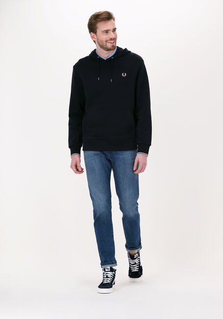 Donkerblauwe FRED PERRY Truien/vesten TIPPED HOODED SWEATSHIRT - large