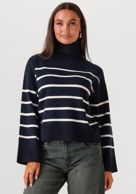 Donkerblauwe SELECTED WOMEN Trui SLFKAMMA LS KNIT ROLL NECK - large
