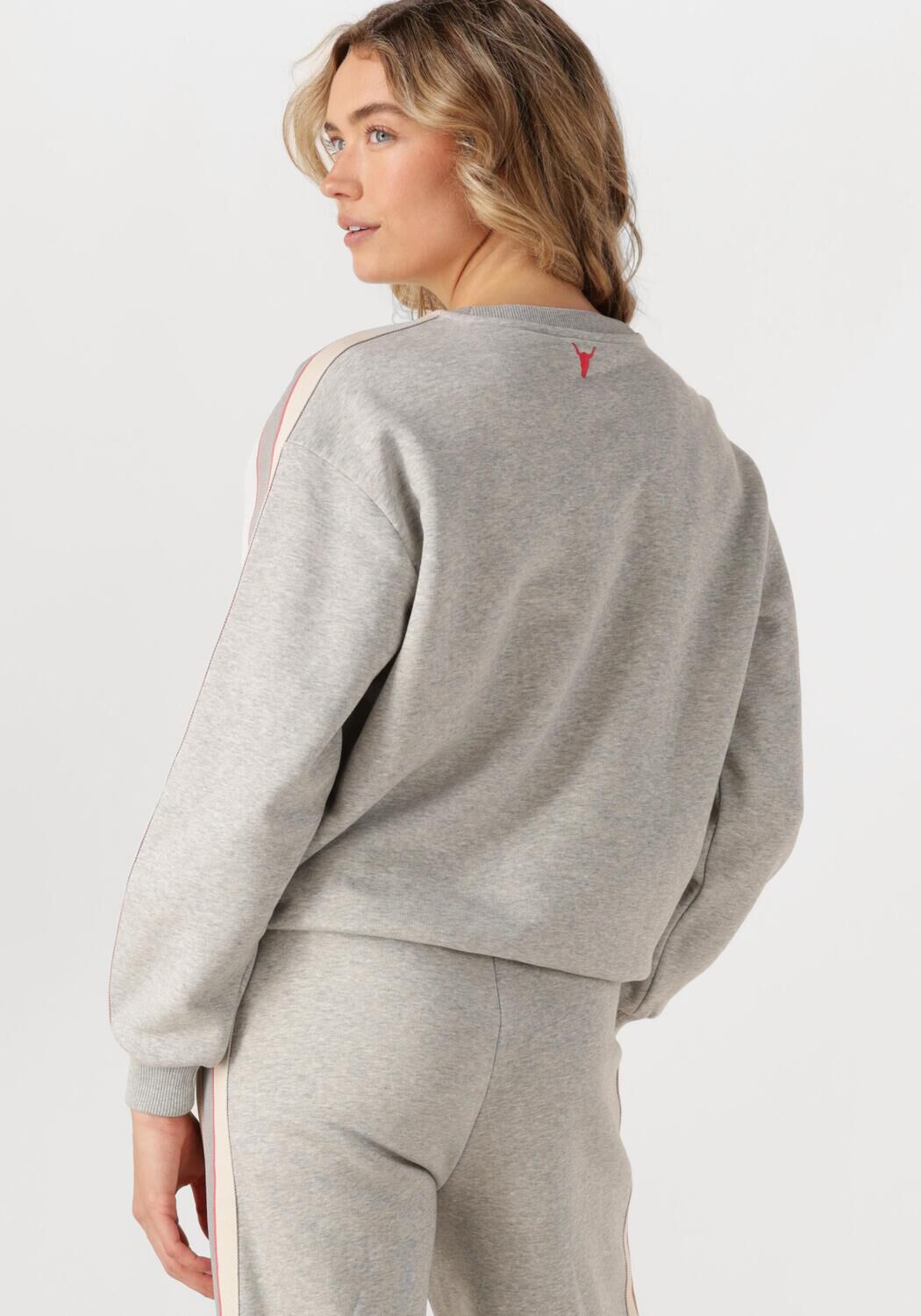 ALIX THE LABEL Dames Truien & Vesten Ladies Knitted Stripe Tape Sweater Grijs