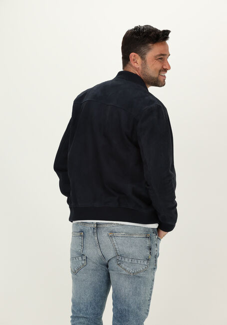 Blauwe SELECTED HOMME Leren jas SLHICONIC BOMBER SUEDE JKT W S - large