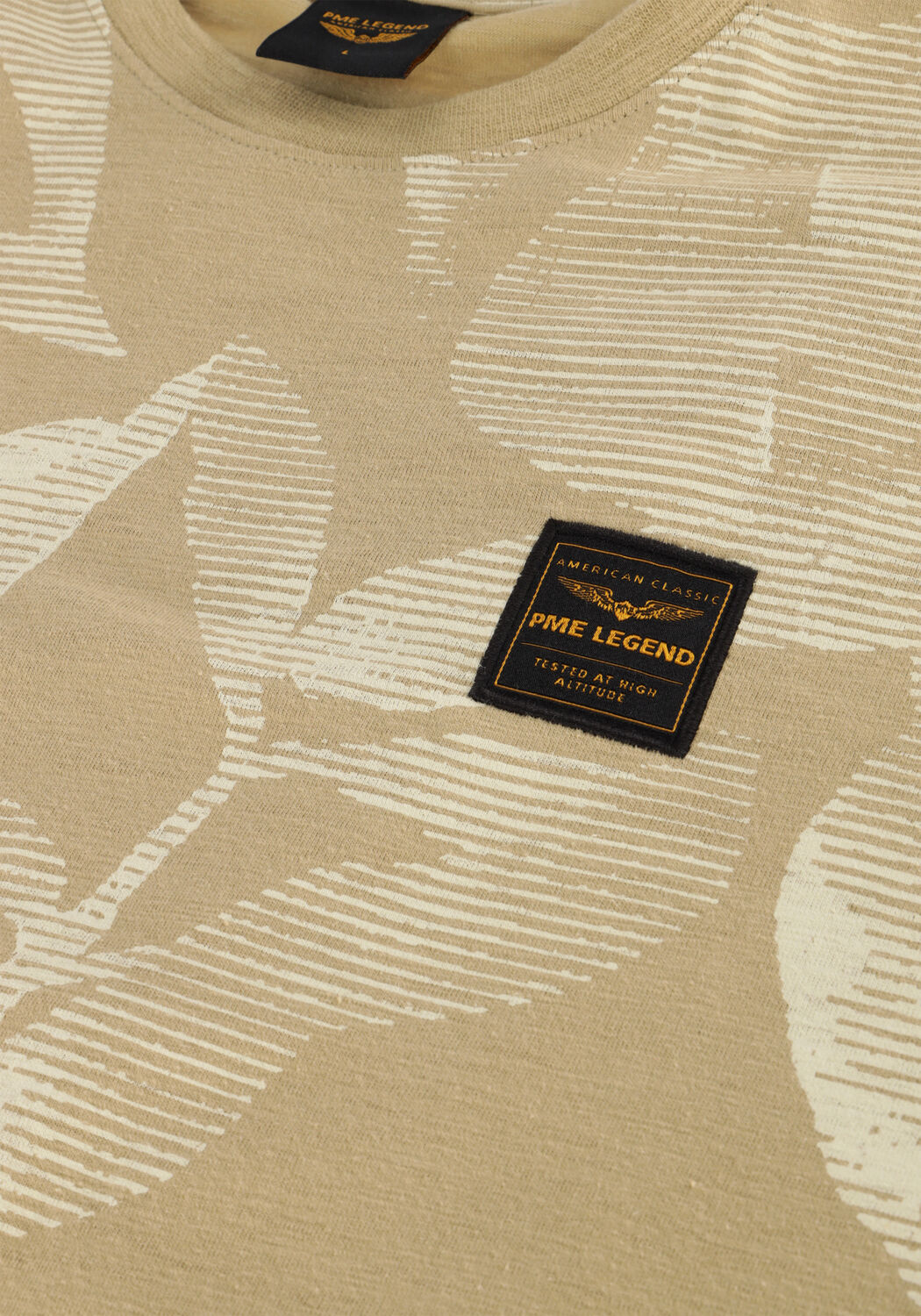 Beige PME LEGEND T-shirt SLUB JERSEY AOP - large