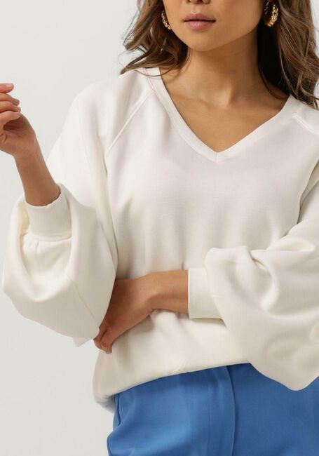 Witte MSCH COPENHAGEN Trui NELINA IMA Q RAGLAN V NECK SWEATSHIRT - large