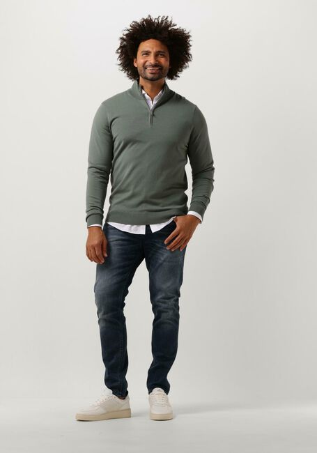 Groene PROFUOMO Trui PULLOVER HALF ZIP - large