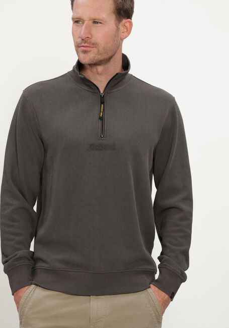 Donkergrijze PME LEGEND Trui HALF ZIP COLLAR FLAT - large