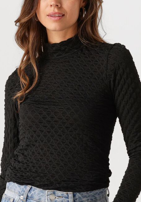 Zwarte SELECTED FEMME Coltrui SLFTIMMI LS HIGH NECK STRUCTURE TOP - large