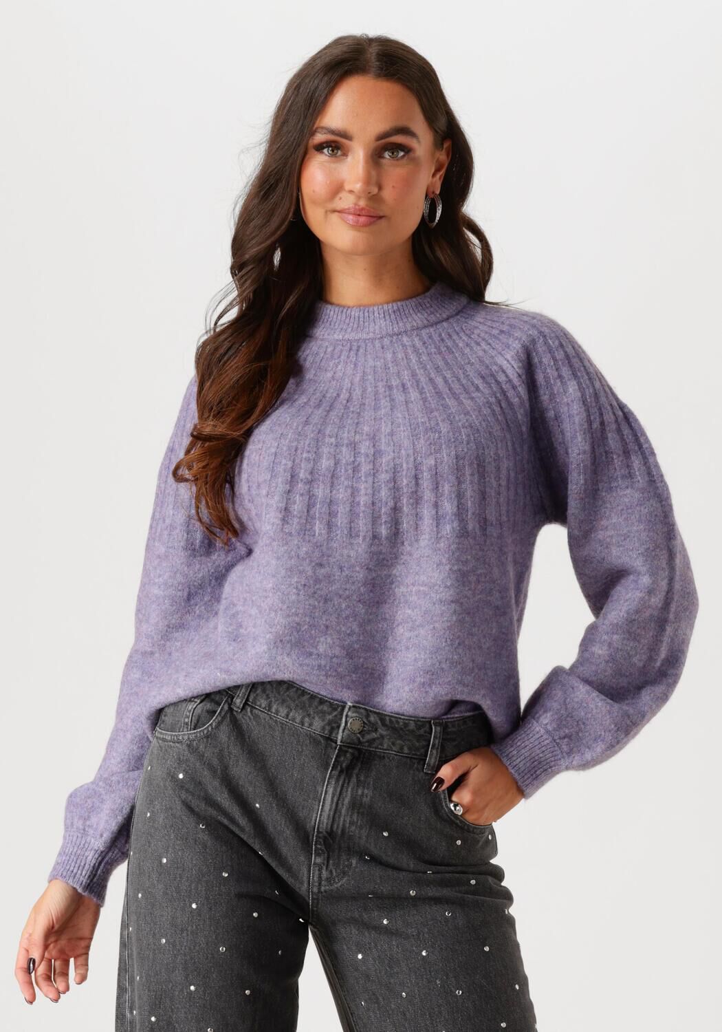 Y.A.S. Dames Truien & Vesten Yaspaia Ls Knit Pullover S. Paars